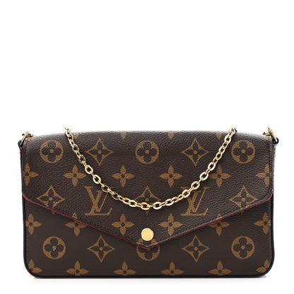 Louis Vuitton Monogram Pochette Felicie Chain Wallet Fuchsia 1 of 8