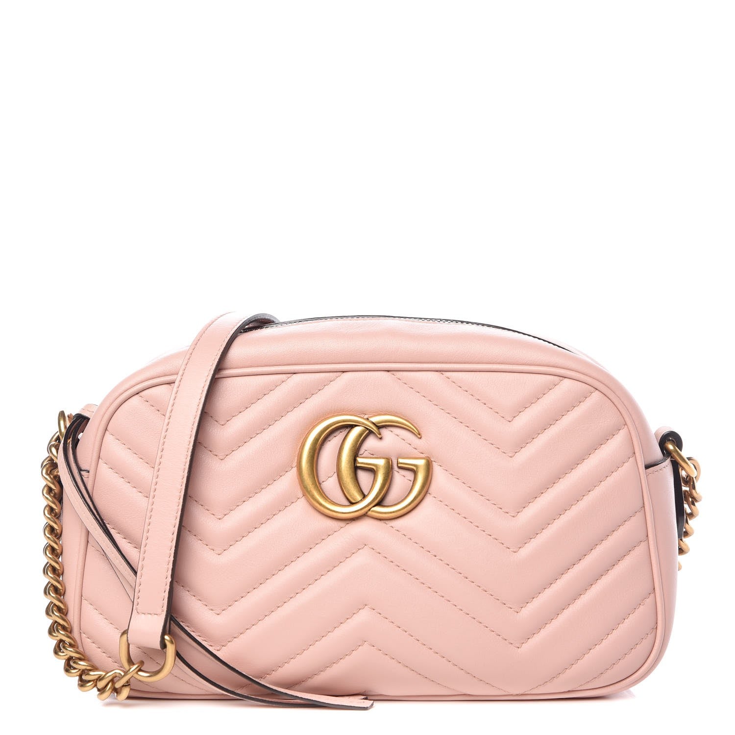 Gucci Calfskin Matelasse Small GG Marmont Chain Shoulder Bag Perfect Pink 1 of 7