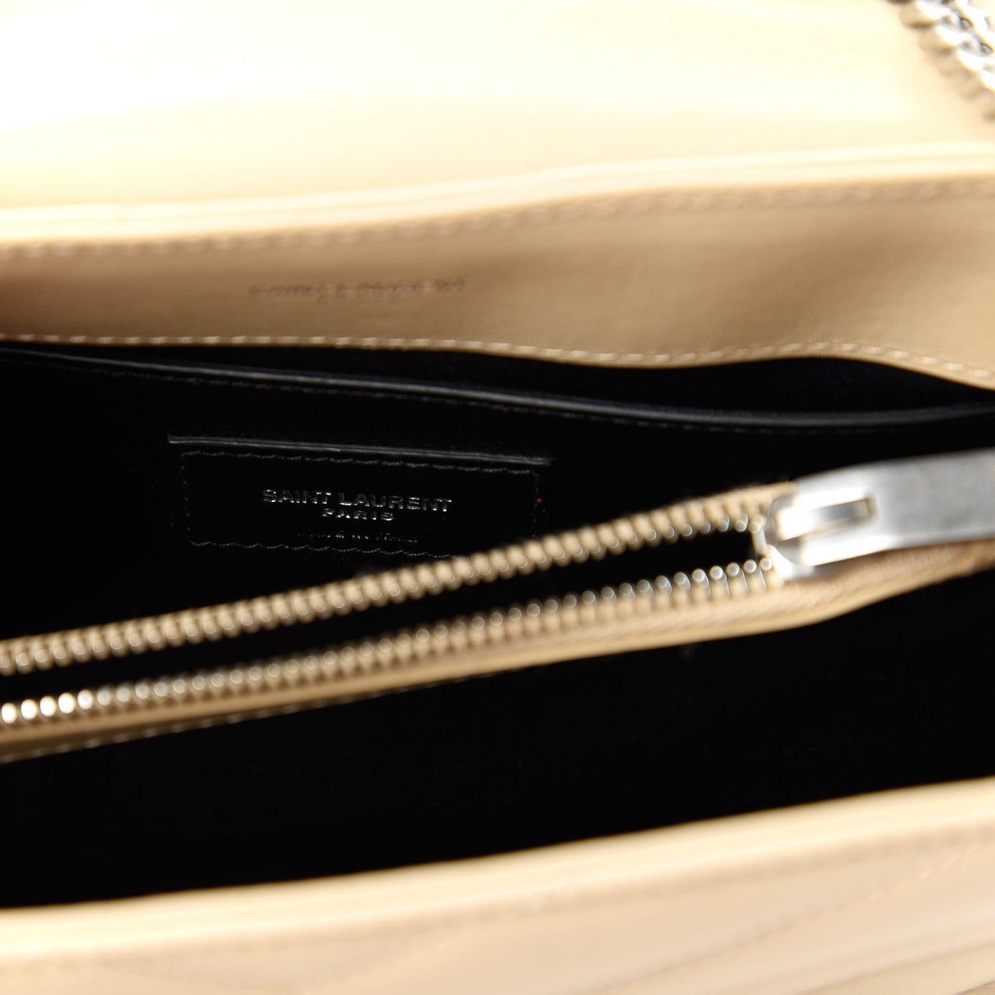 Calfskin Y Quilted Monogram Small Loulou Chain Satchel Nude Powder