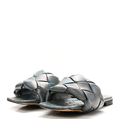 Bottega Veneta Laser Nappa Maxi Intrecciato Lido Flat Sandals 37.5 Oyster 3 of 7