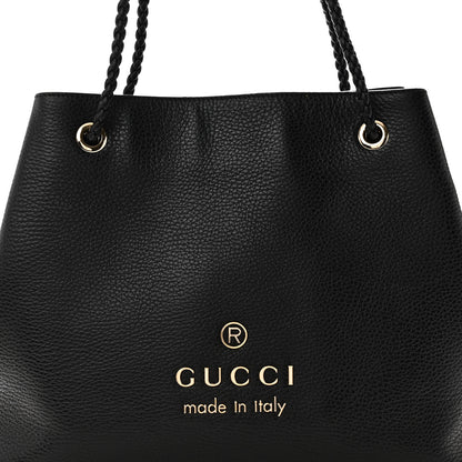 Gucci Calfskin Medium Braided Handle Gifford Tote Black 8 of 10