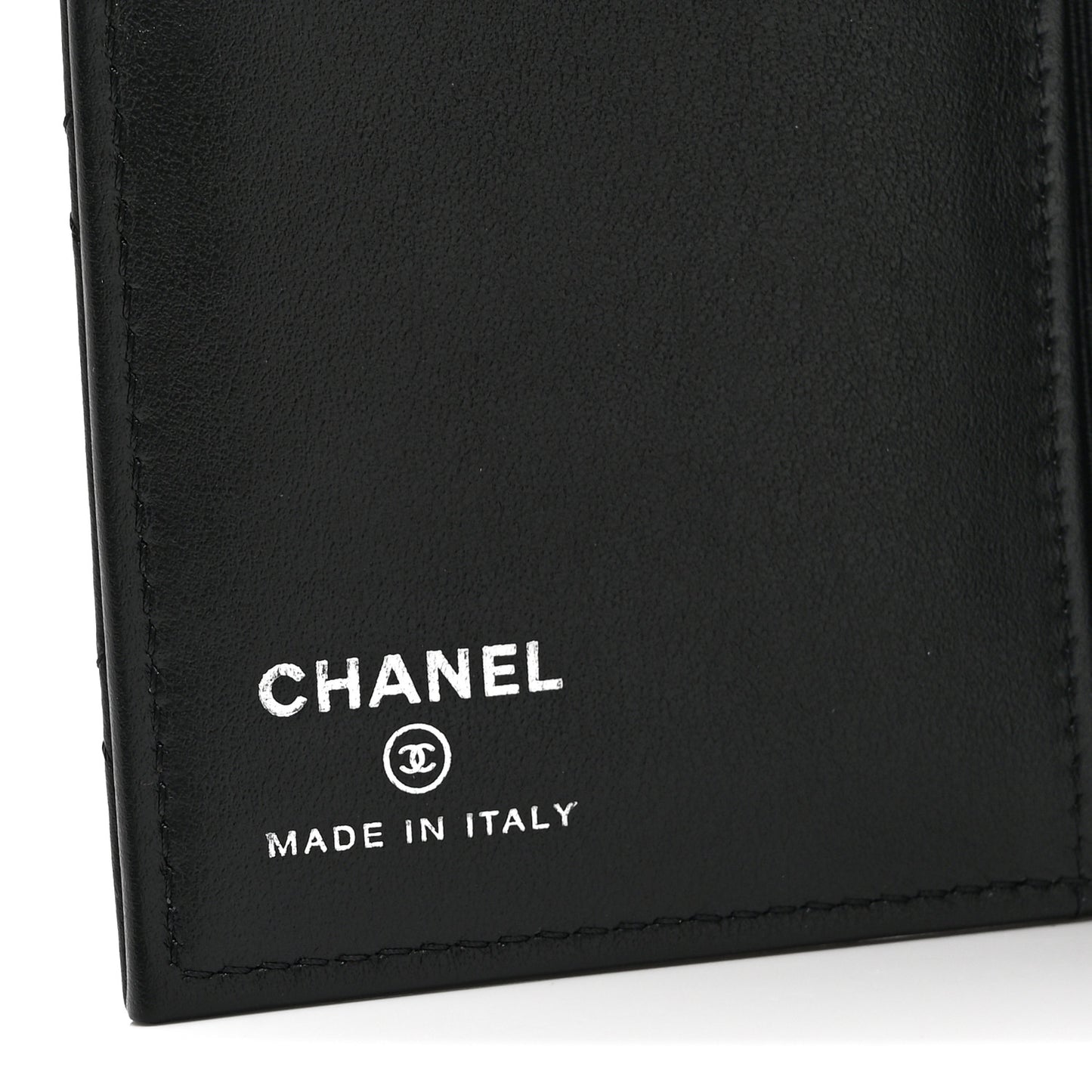 Grained Calfskin Quilted Passport Holder Wallet So Black