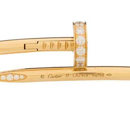 Cartier 18K Yellow Gold Diamond Juste Un Clou Bracelet 17 4 of 4