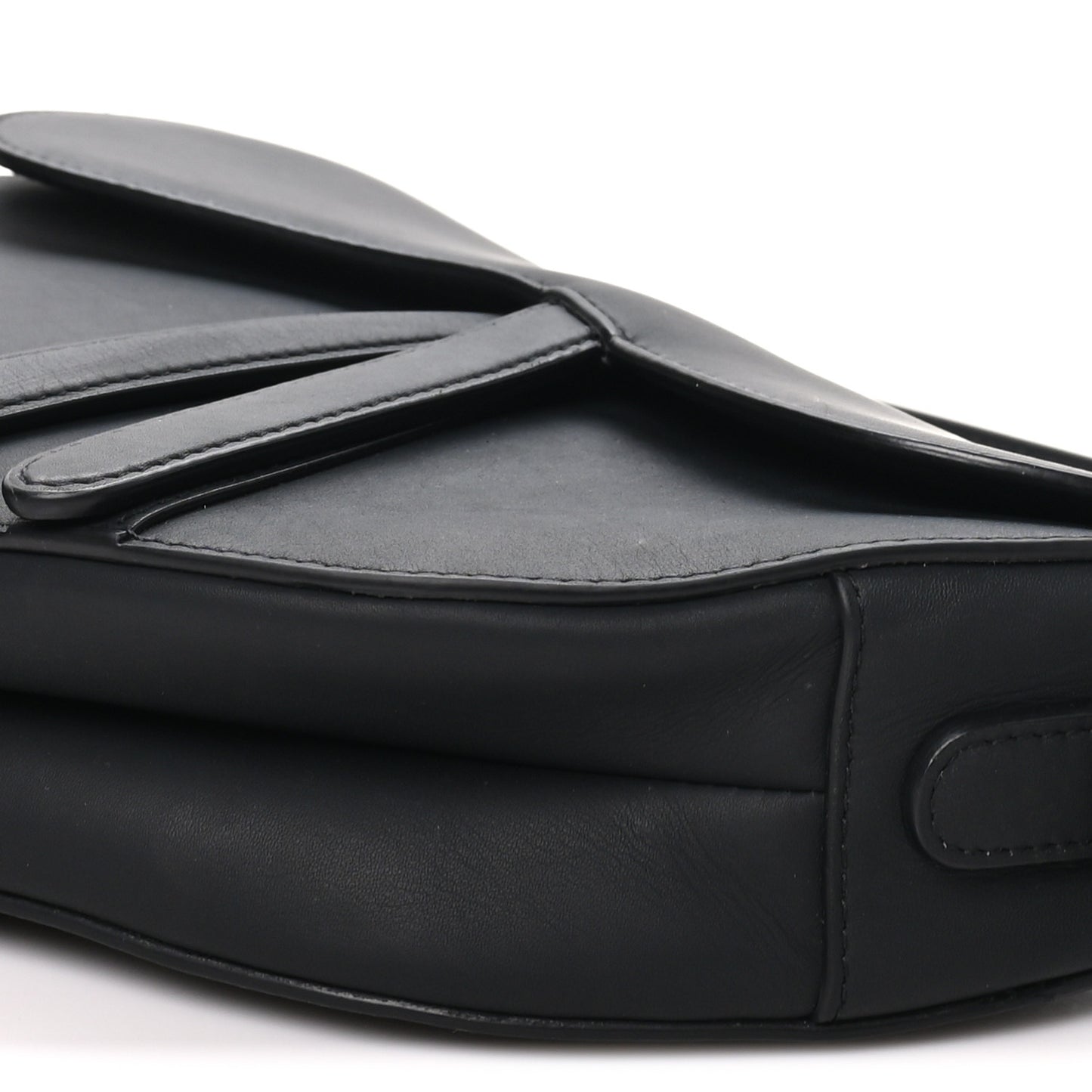 Ultra Matte Calfskin Saddle Bag Black