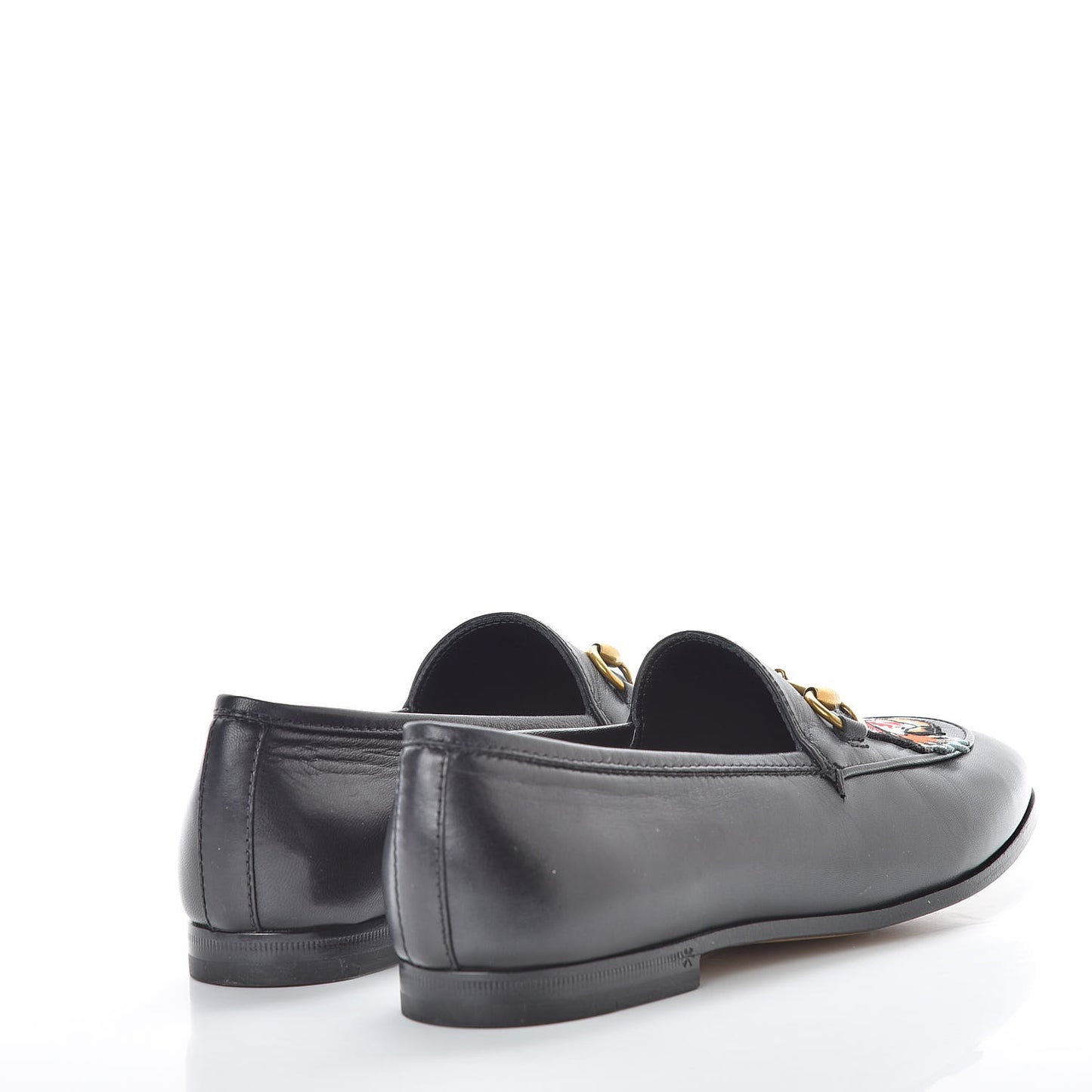 Goatskin Angry Cat Embroidered Womens Jordaan Loafers 36 Black