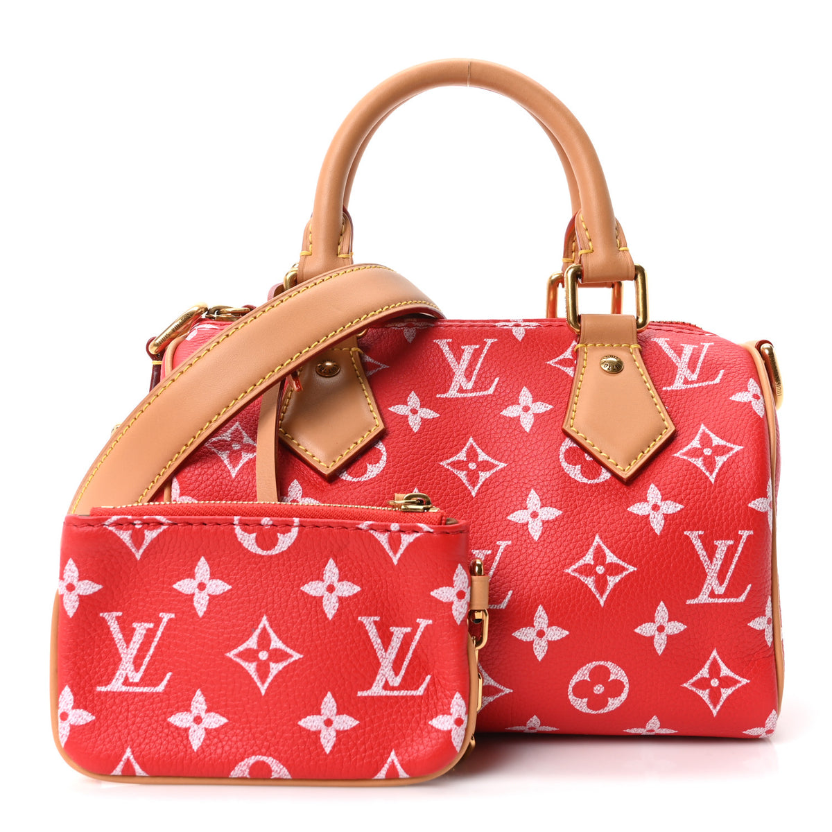 Calfskin Monogram Speedy P9 Bandouliere 20 Red