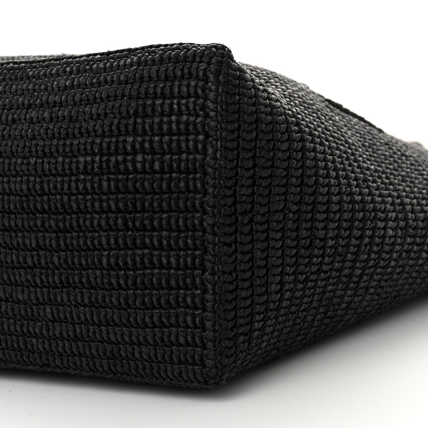 Raffia Logo Tote Black