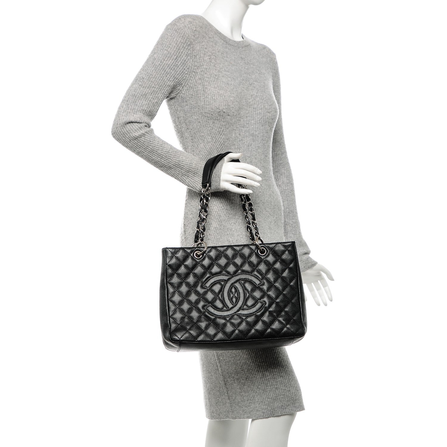 Chanel Caviar Quilted Grand Shopping Tote GST Black 2 of 7