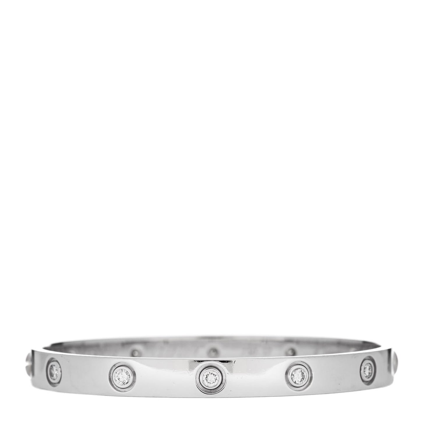 18K White Gold 10 Diamond LOVE Bracelet 17