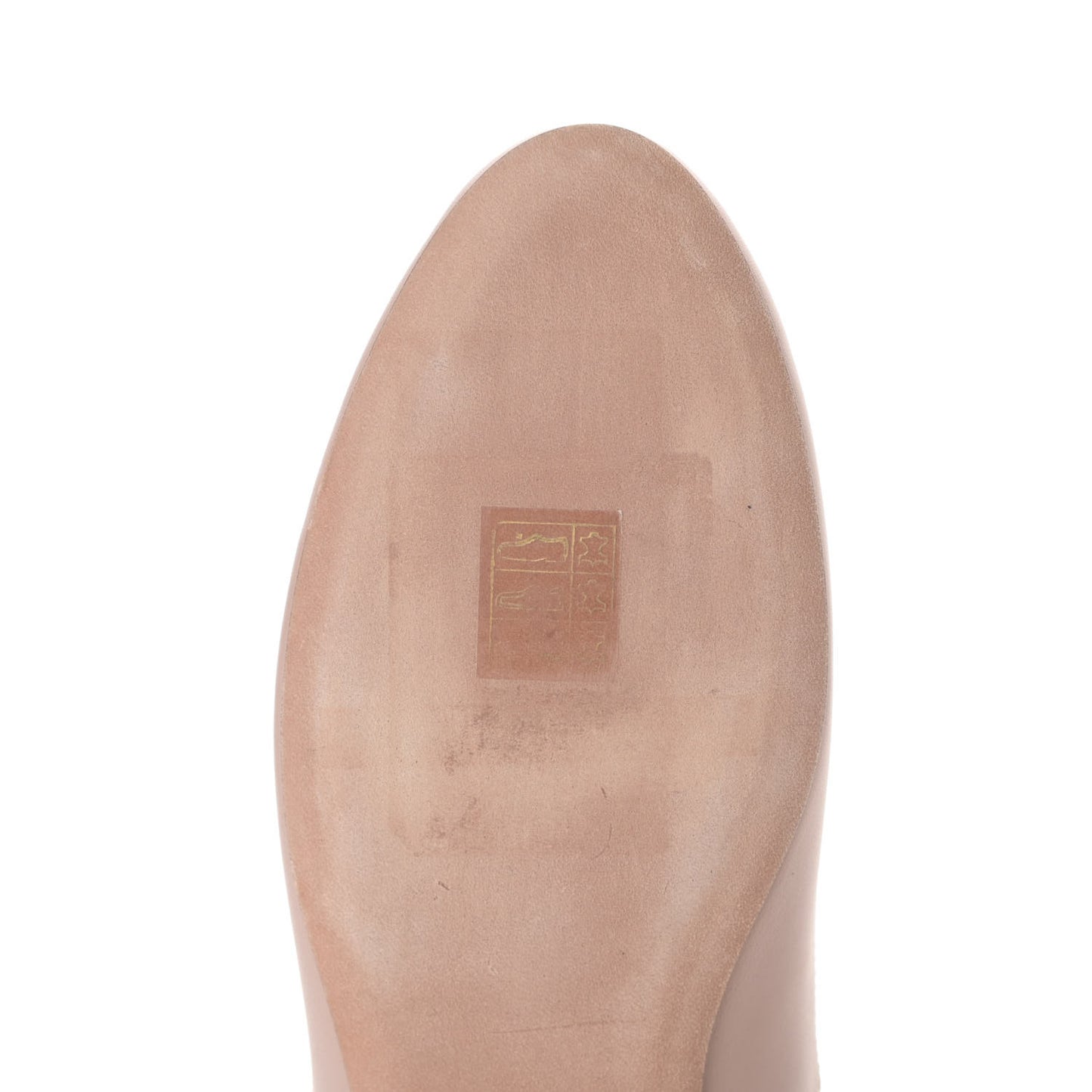 Calfskin Soul Rockstud Cut Out Ankle Strap Ballet Flats 37.5 Poudre