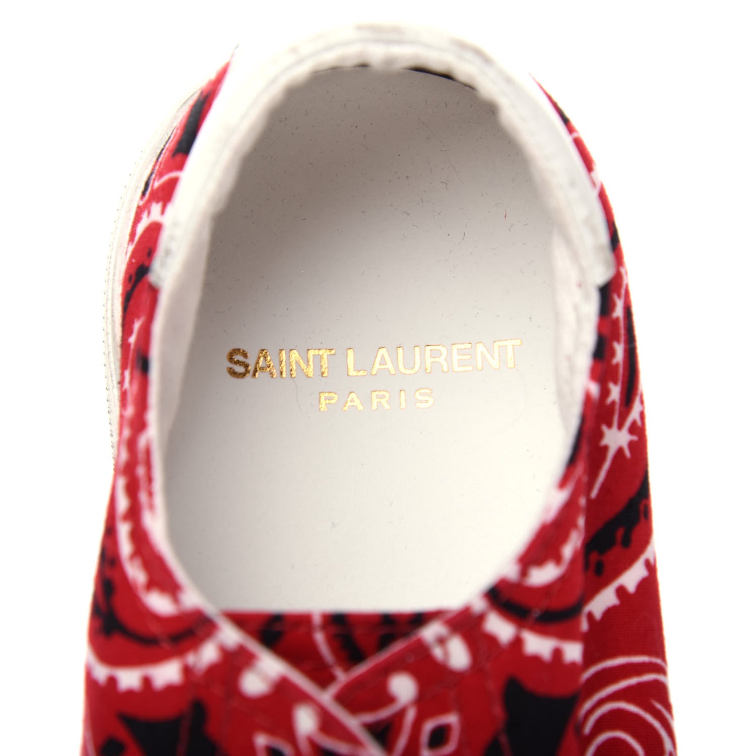 Saint Laurent Canvas Bandana Print Bedford Low Top Sneakers 39.5 Red 8 of 11