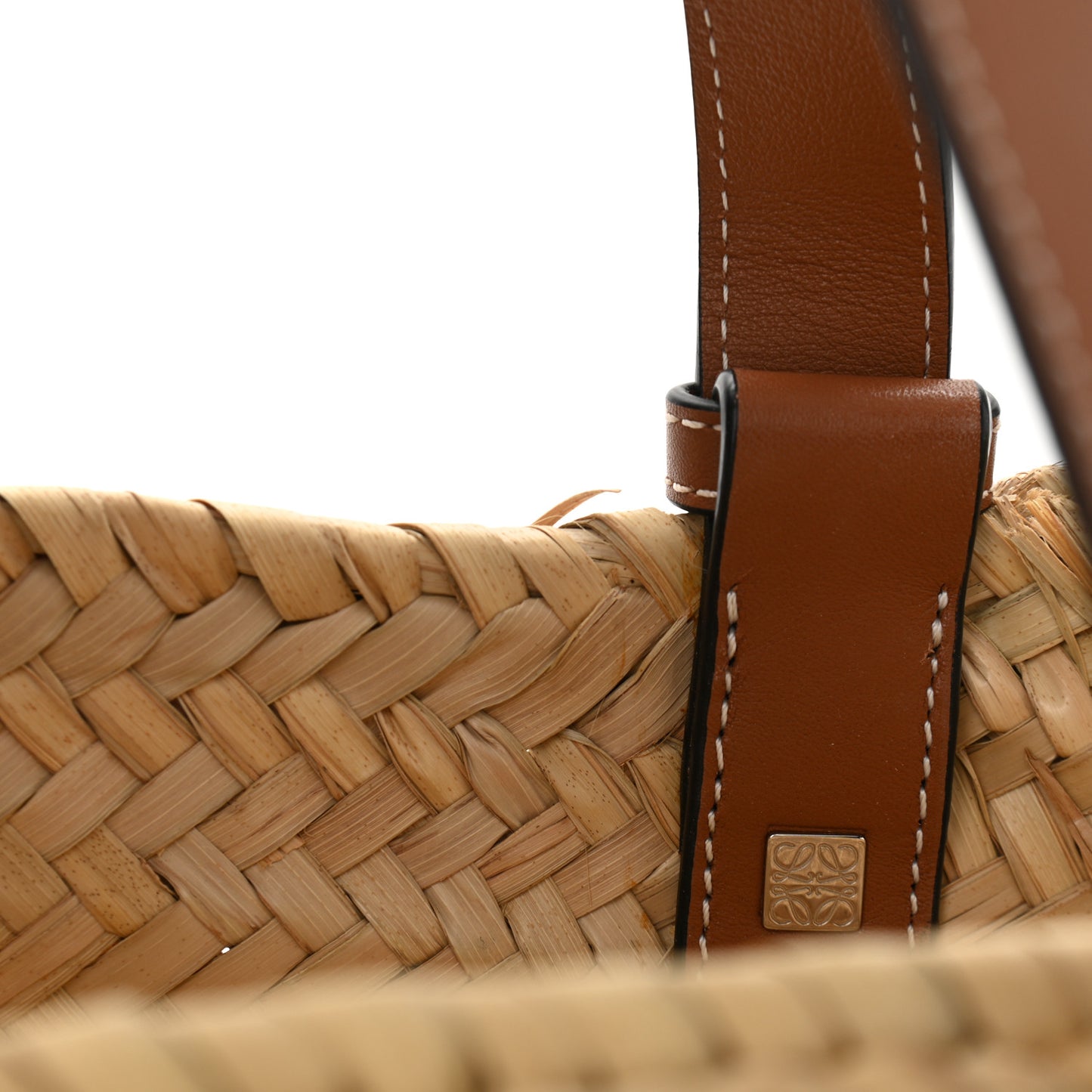 Raffia Small Basket Tote Bag Natural Tan