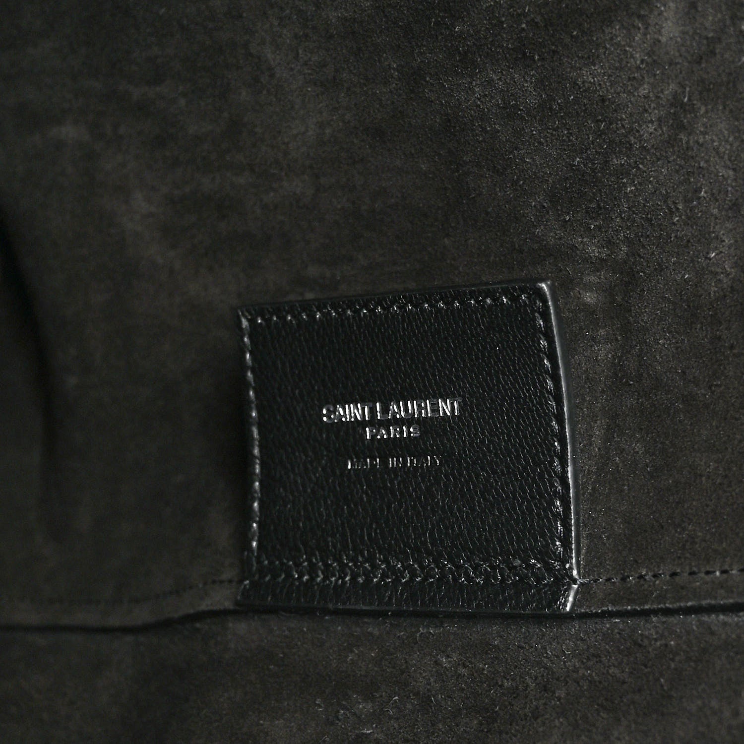 Saint Laurent Calfskin Crocodile Embossed Large Shopper Tote Black 7 of 11