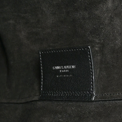 Saint Laurent Calfskin Crocodile Embossed Large Shopper Tote Black 7 of 11