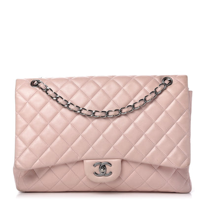 Chanel Lambskin Quilted Maxi Single Flap Pink 1 of 12