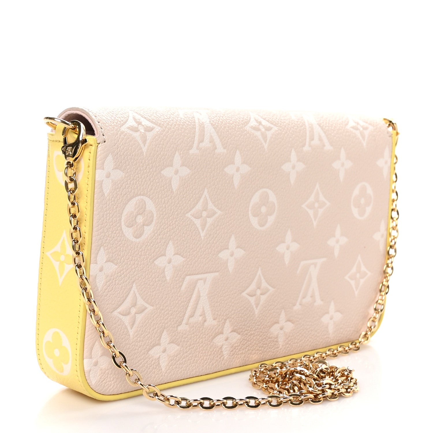 Louis Vuitton Empreinte Spring in the City Felicie Pochette Chain Wallet Pink Beige Yellow 4 of 11