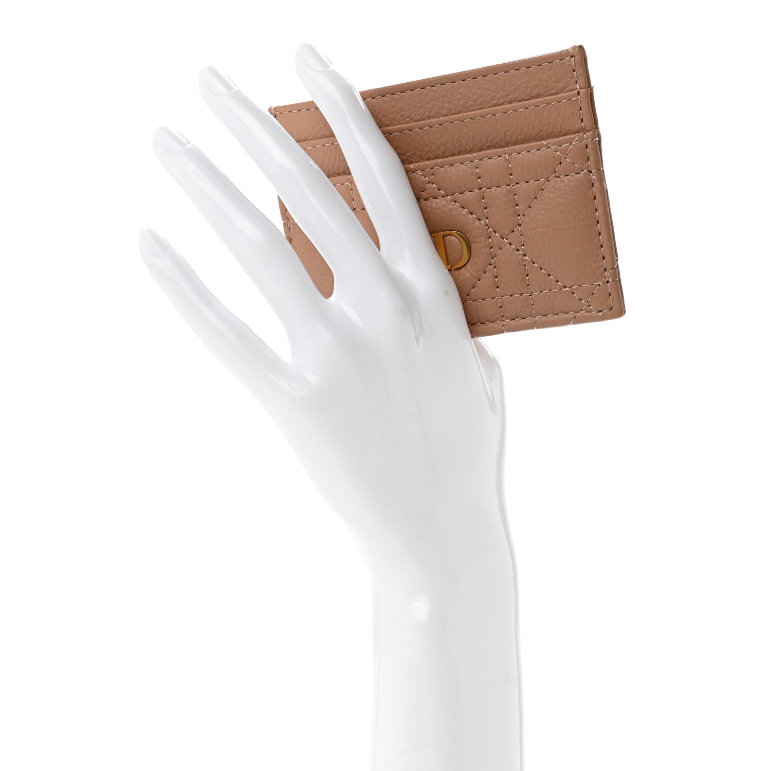 Christian Dior Supple Calfskin Cannage Caro Freesia Card Holder Rose De Vents 2 of 9