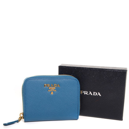 Prada Saffiano Metal Coin Purse Cobalto 6 of 11