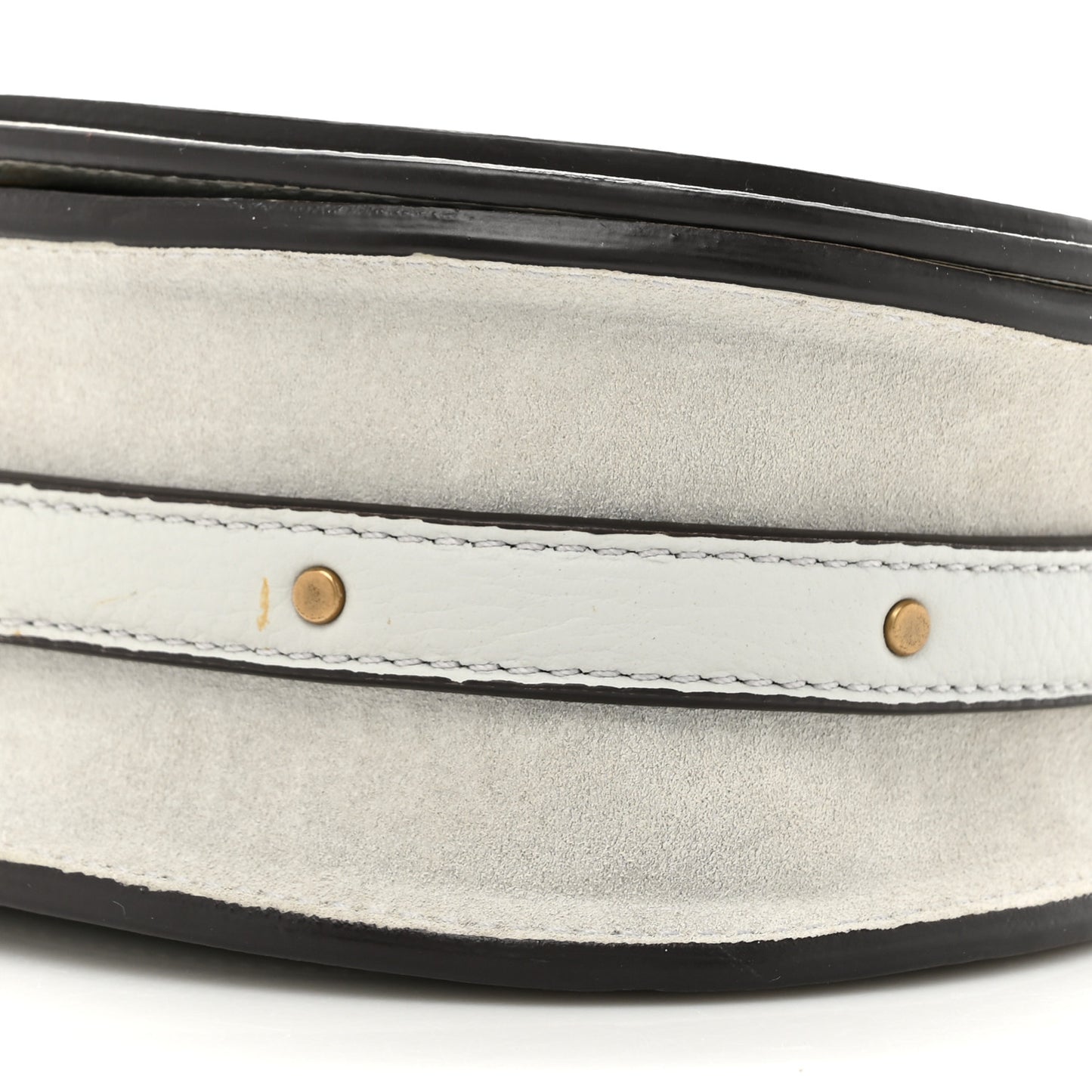 Calfskin Suede Small Nile Bracelet Bag Airy Grey