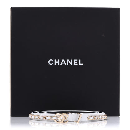 Chanel Lambskin CC Chain Belt 80 32 White 5 of 5