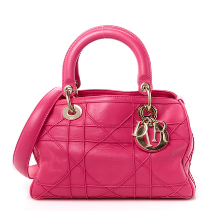 Christian Dior Lambskin Cannage Granville Polochon Fuchsia 1 of 16