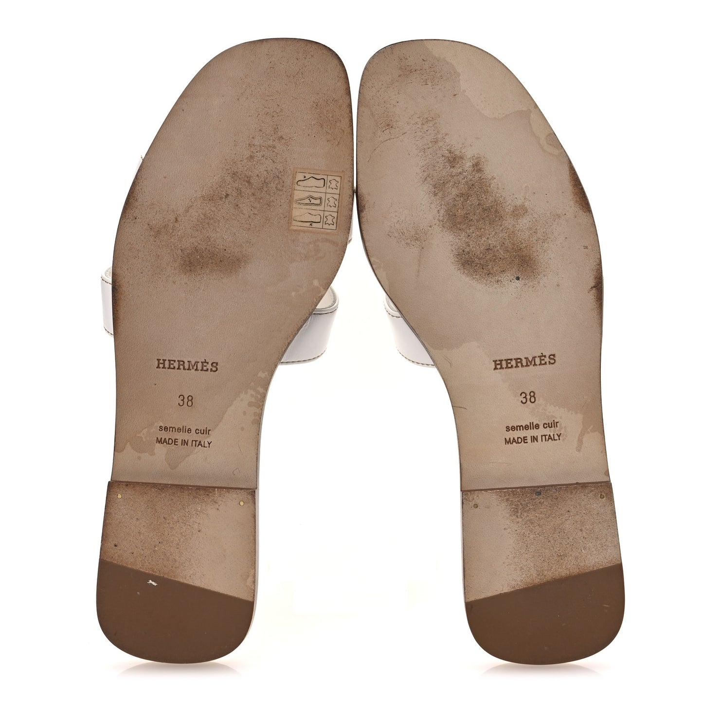 Box Calfskin Oran Sandals 38 White