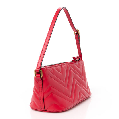 Gucci Calfskin Matelasse Chevron GG Marmont Sling Shoulder Bag Rosso 3 of 10