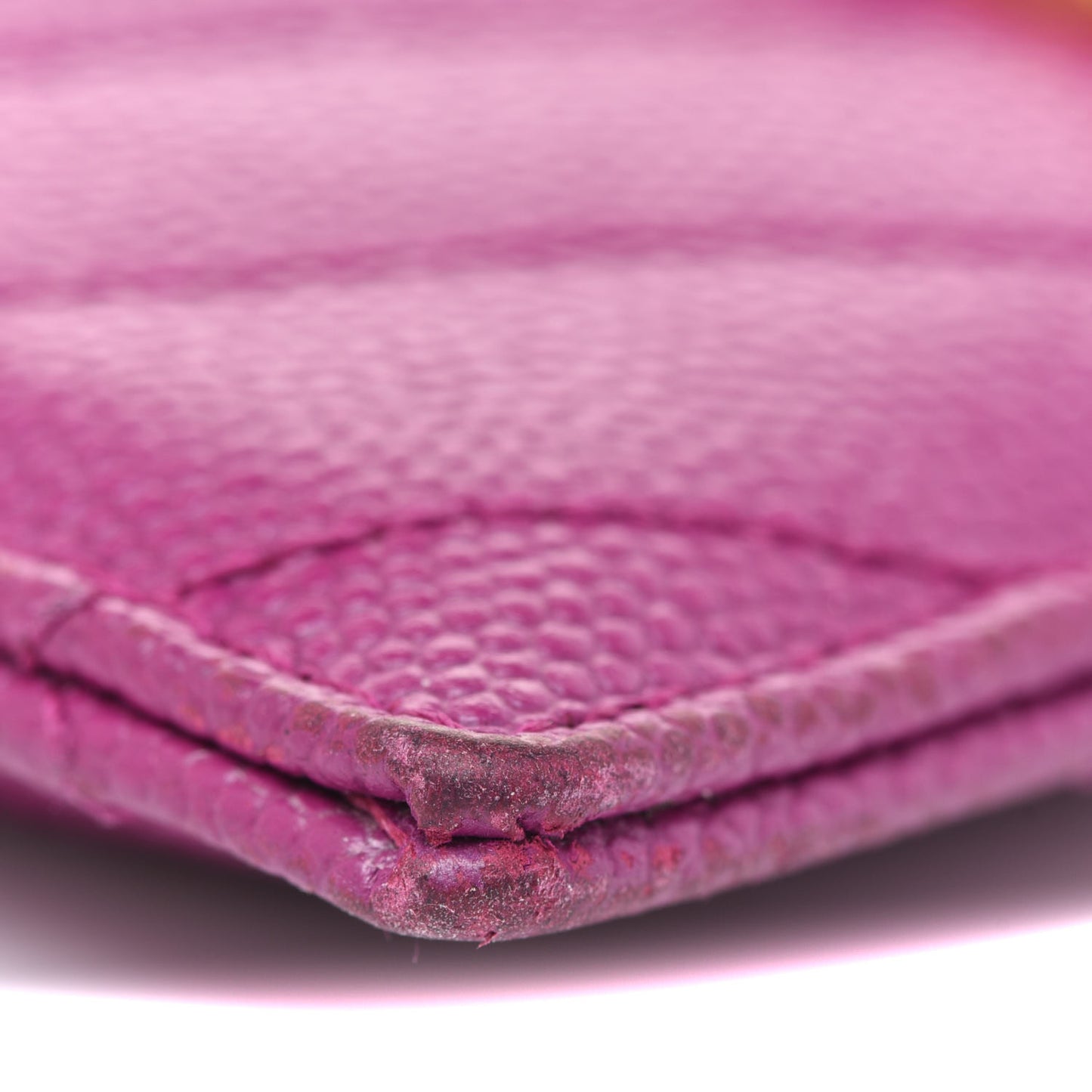 Grain De Poudre Matelasse Chevron Monogram Credit Card Case Dark Grape