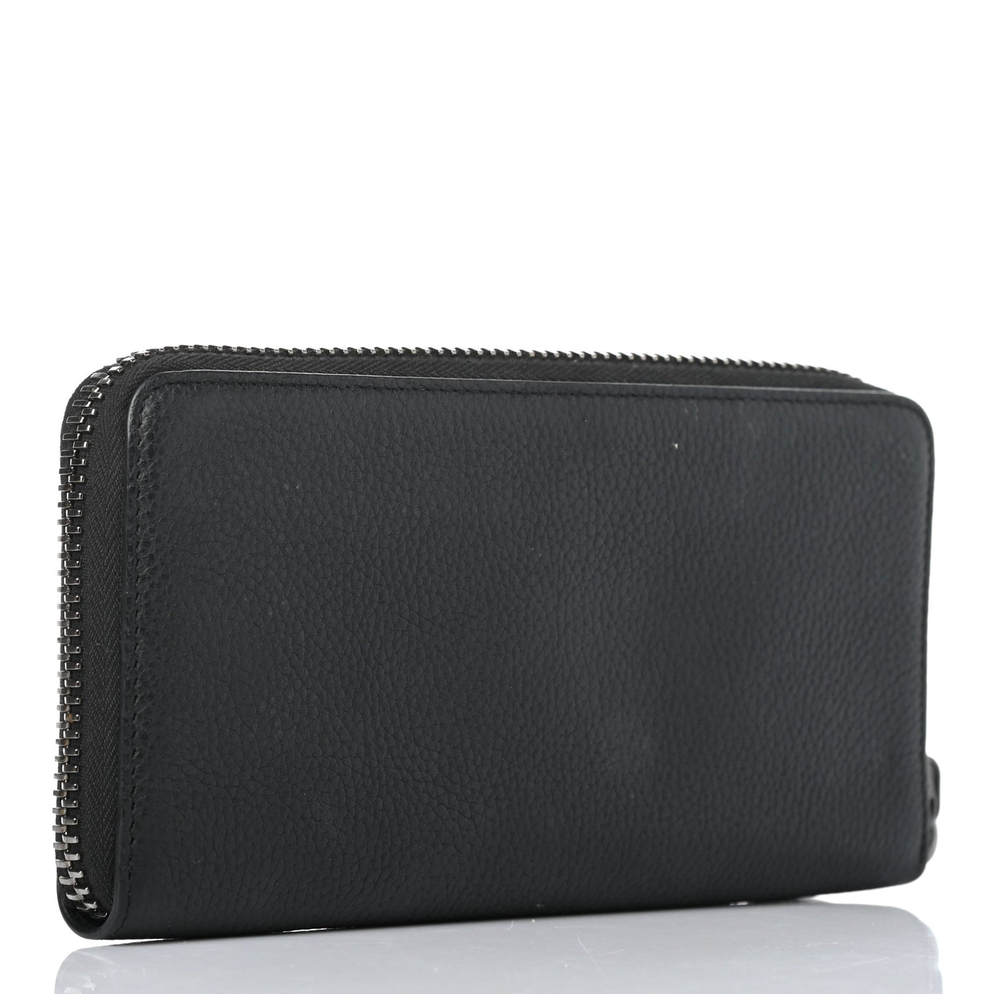 Calfskin Ecusson Panettone Zip Around Wallet Black