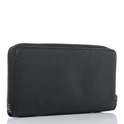 Christian Louboutin Calfskin Ecusson Panettone Zip Around Wallet Black 2 of 4
