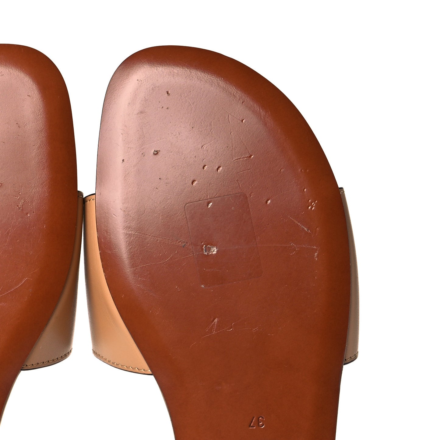 Calfskin D-Club Mule Sandal 37 Natural