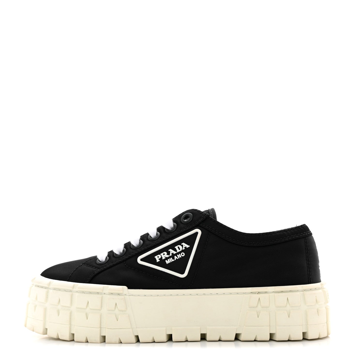 Prada Re-Nylon Gabardine Triangle Logo Double Wheel 50mm Sneakers 38 Black 1 of 8