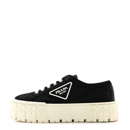 Prada Re-Nylon Gabardine Triangle Logo Double Wheel 50mm Sneakers 38 Black 1 of 8