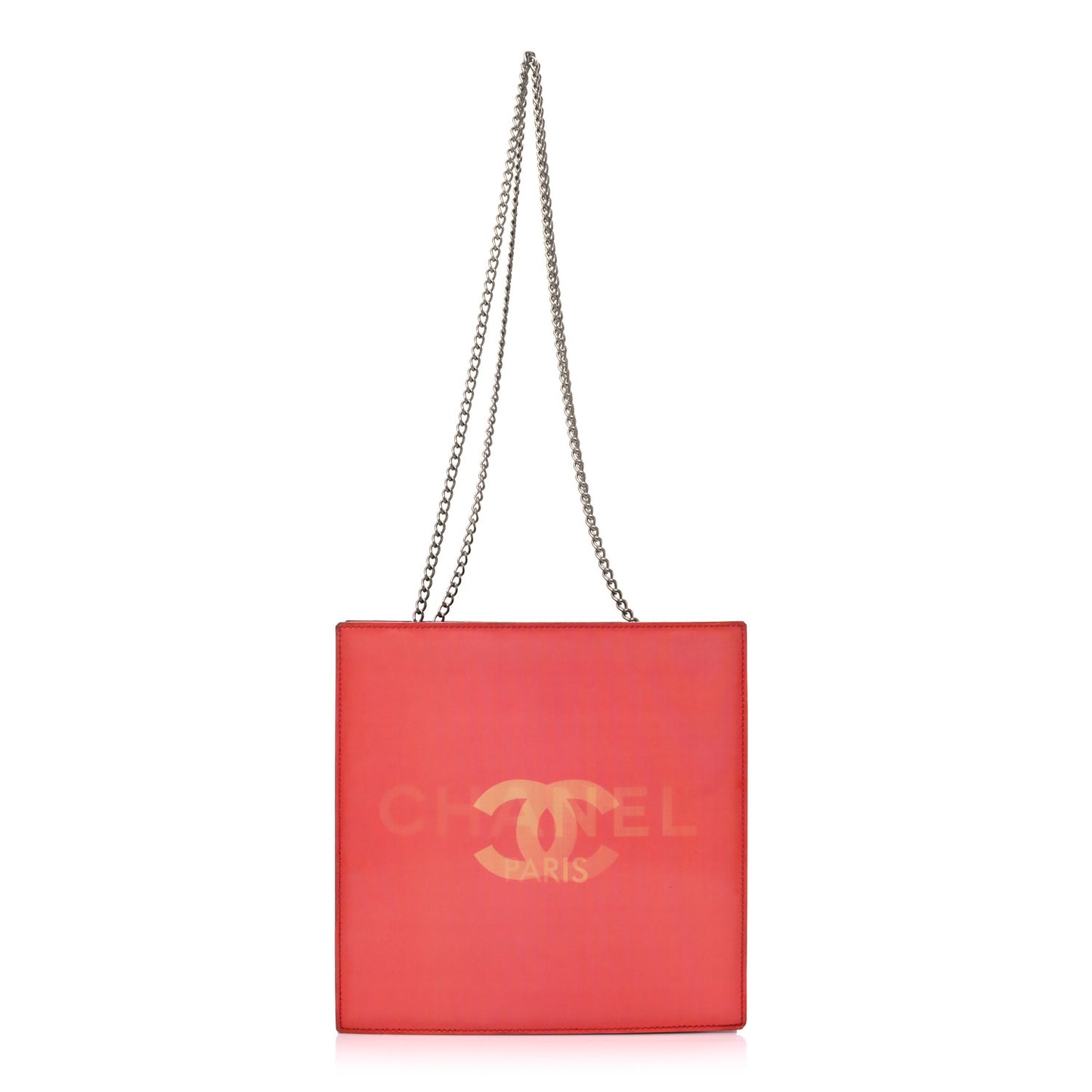 Vinyl Hologram CC Shoulder Bag Red