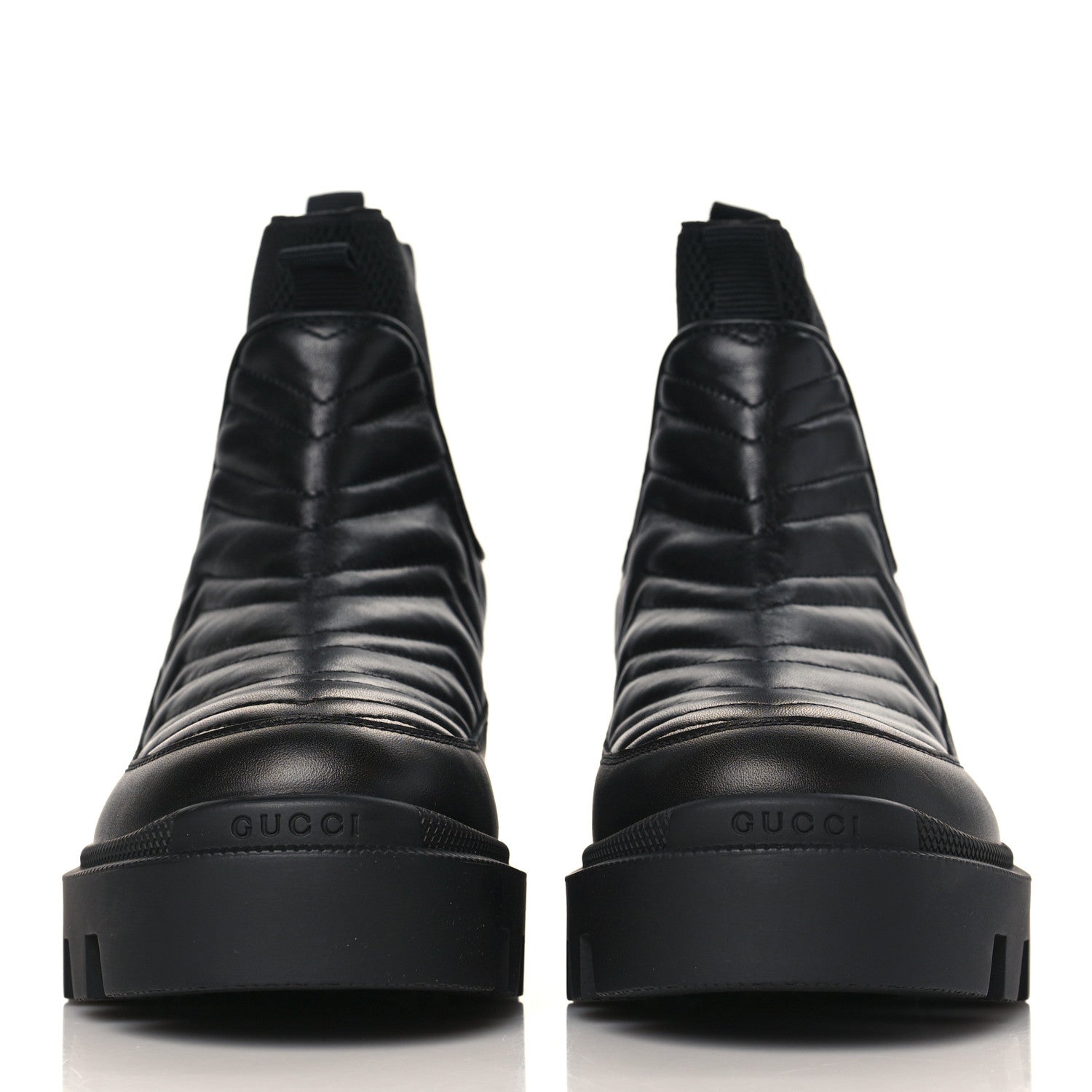 Gucci Calfskin Nappa Matelasse Frances Chelsea Boots 36 Black 2 of 9