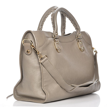 Balenciaga Chevre Gold Metallic Edge Hardware City Gris Taupe 4 of 9