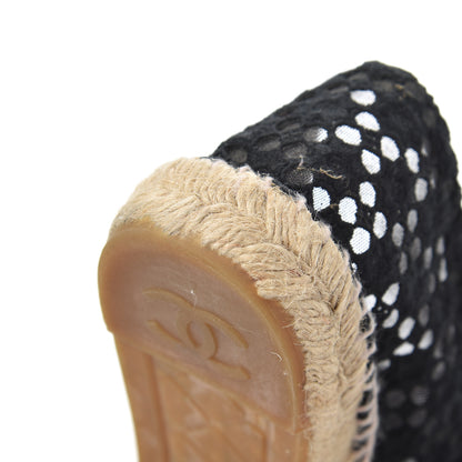 Chanel Lace Patent CC Espadrilles 38 Black 16 of 21