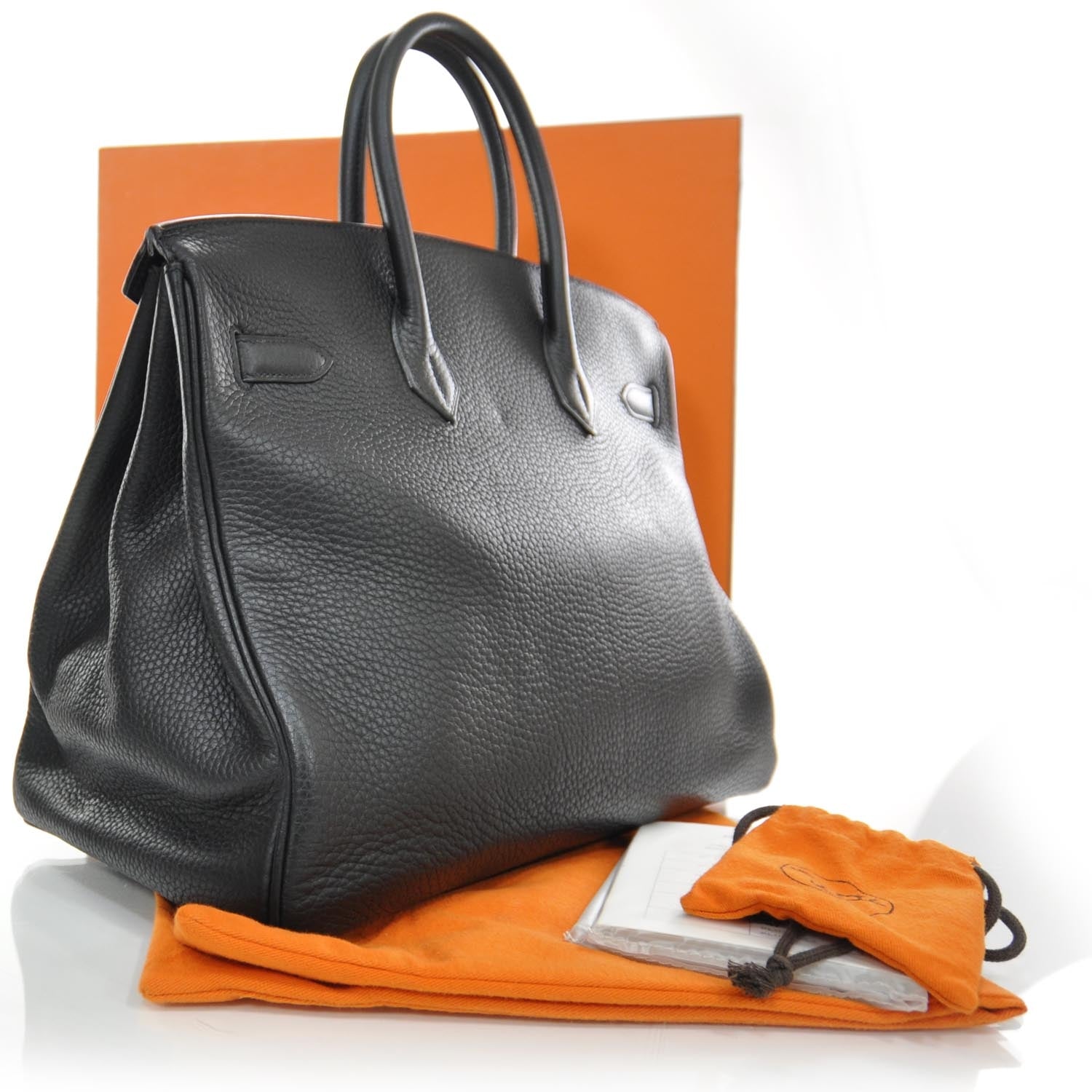 Hermes Clemence Leather Birkin 35 Black 3 of 9