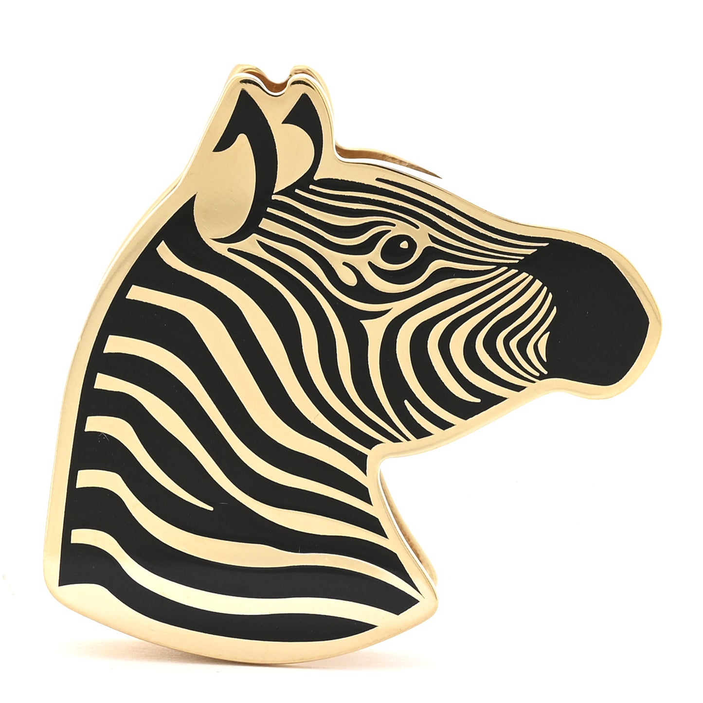 Permabrass Lacquered Zebra Scarf 90 Ring Black