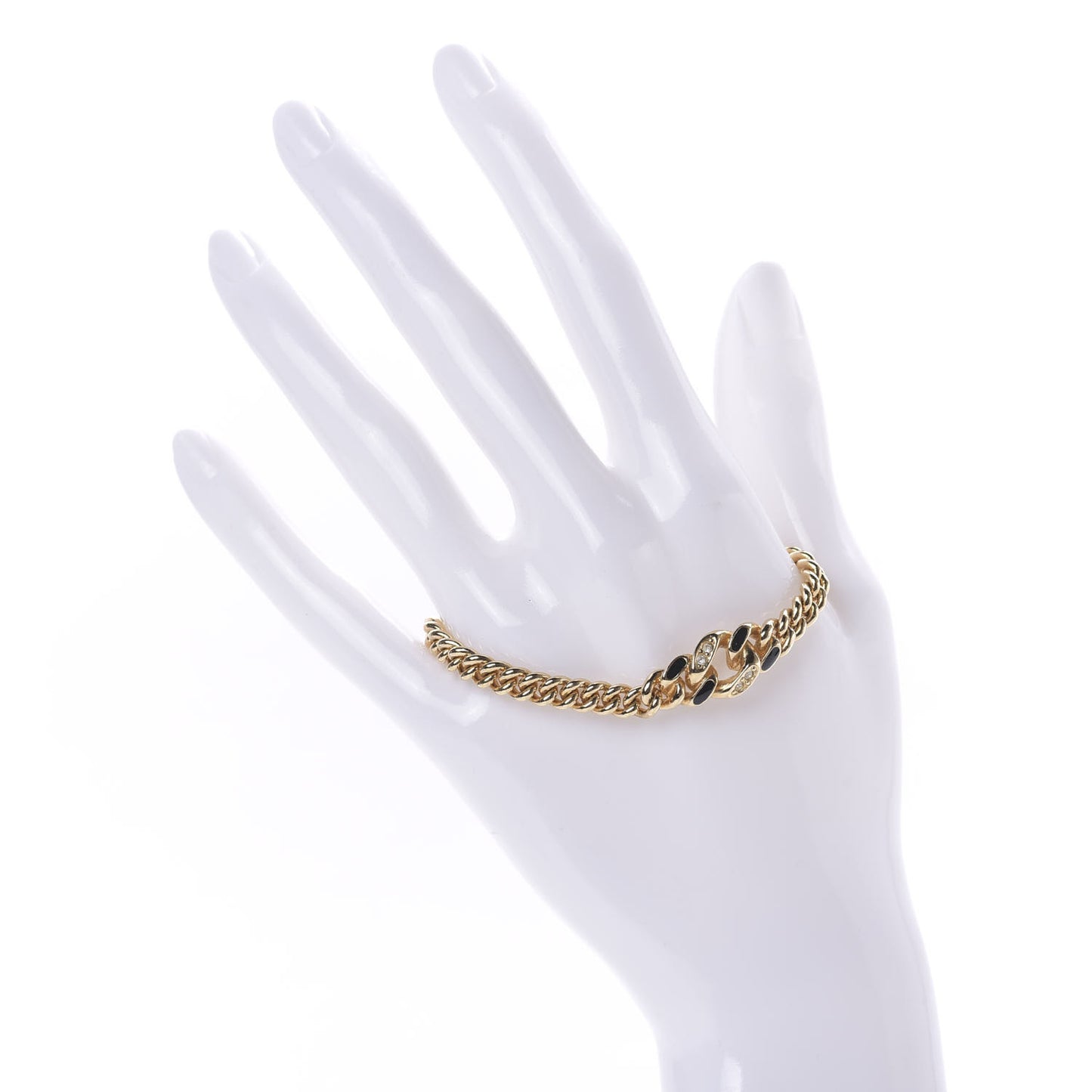 Crystal Enamel Chain Bracelet Gold