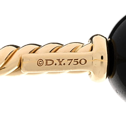 David Yurman 18K Yellow Gold Black Onyx 8.5mm Solari Bracelet 3 of 4