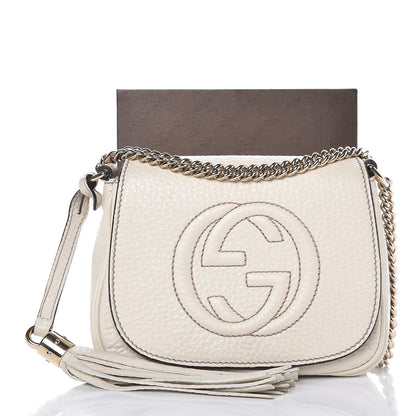Gucci Pebbled Calfskin Small Soho Flap Crossbody Off White 8 of 8