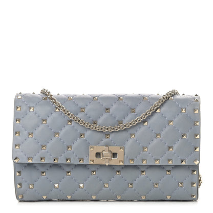 Valentino Garavani Nappa Rockstud Spike Wallet on Chain Nube 1 of 11