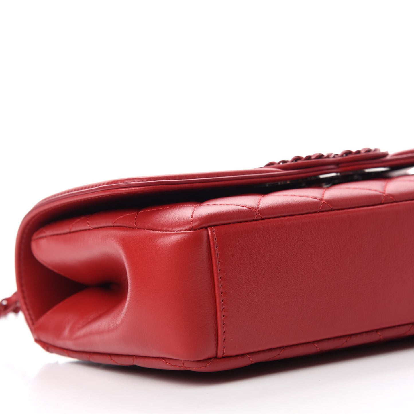 Lambskin Quilted Small CC Filigree Flap Dark Red