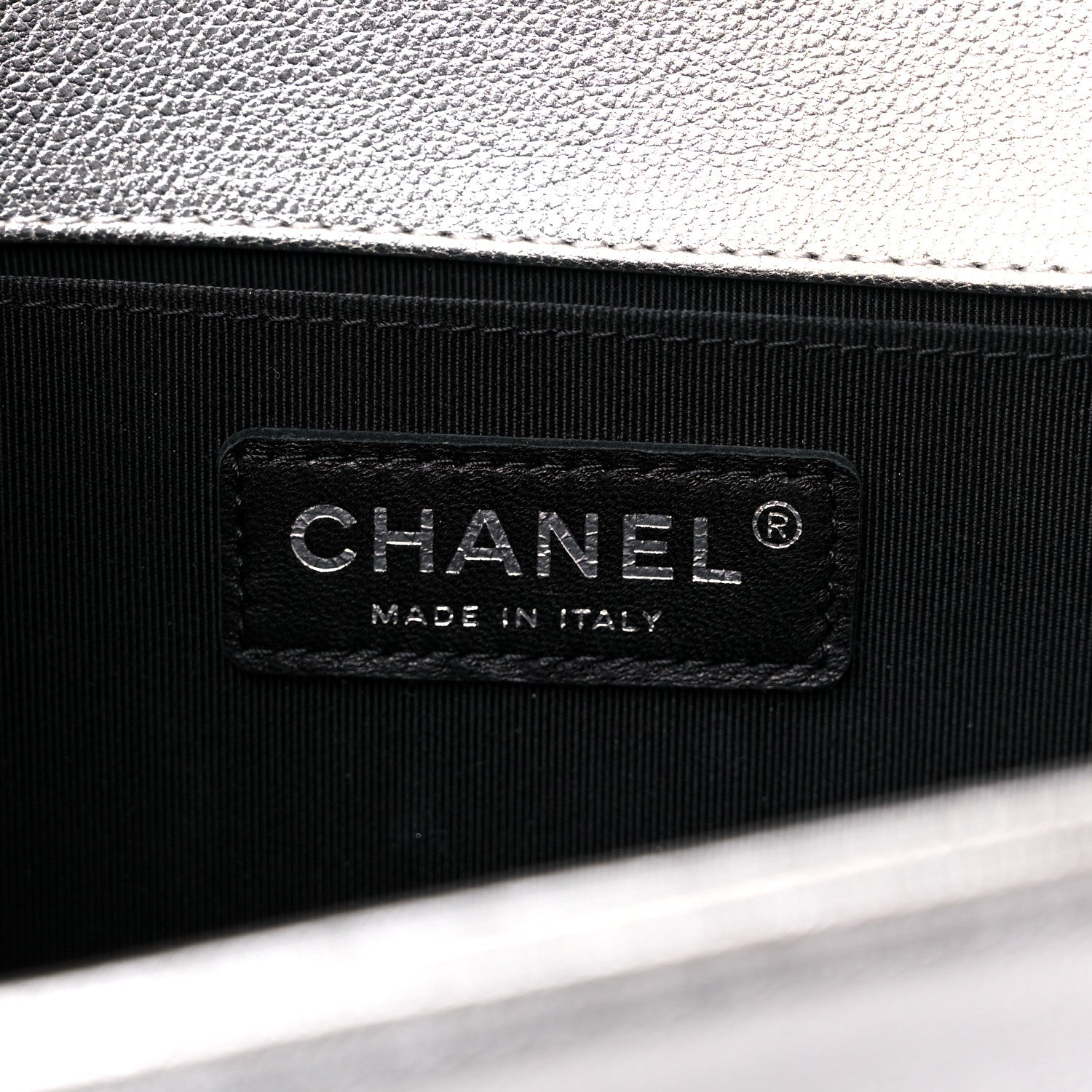 Chanel Metallic Goatskin Calfskin Medium Boy Flap Silver Black 5 of 10