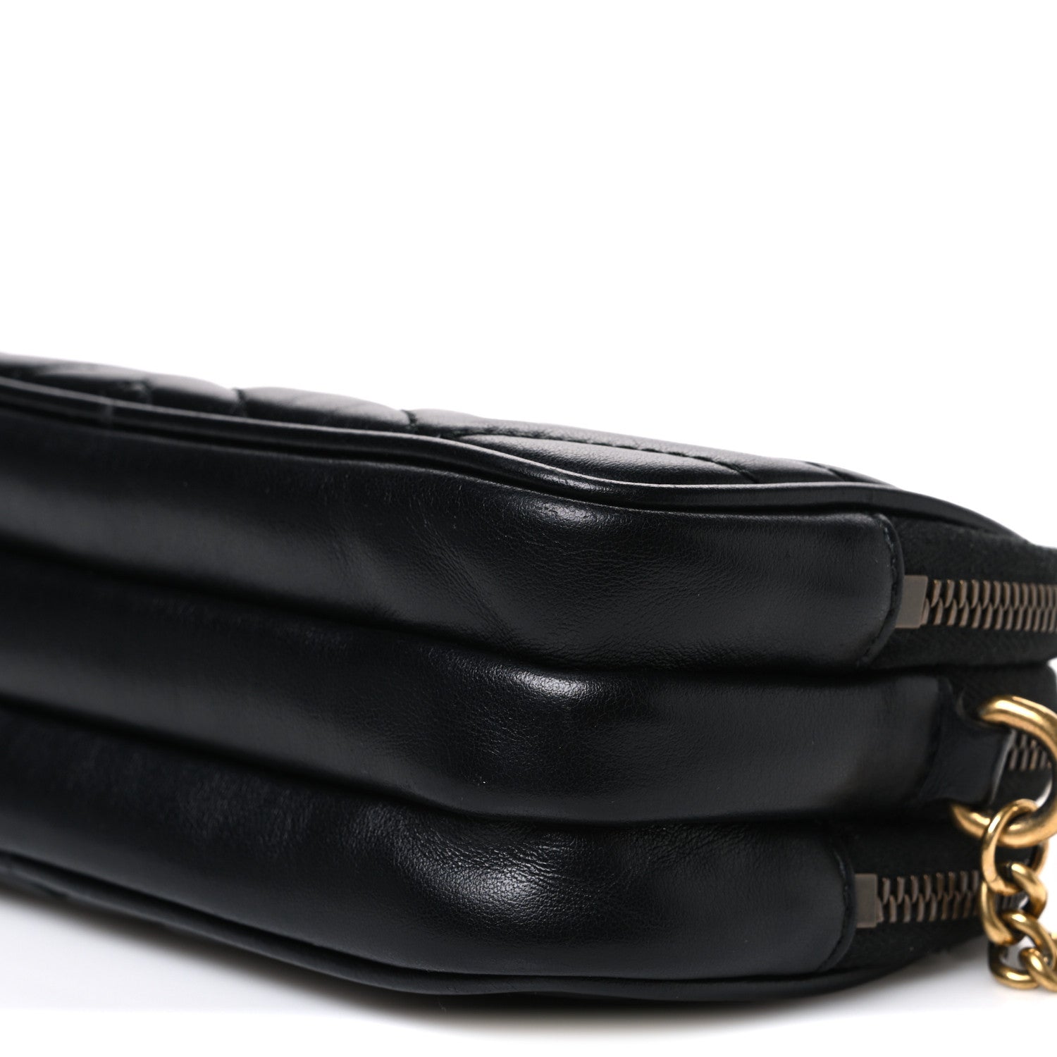 Gucci Calfskin Matelasse Mini GG Marmont Chain Crossbody Bag Black 9 of 11
