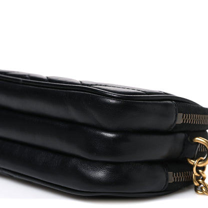 Gucci Calfskin Matelasse Mini GG Marmont Chain Crossbody Bag Black 9 of 11