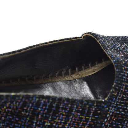 Chanel Tweed Patent Goatskin CC Espadrilles 36 Black Pink Yellow Silver 15 of 21