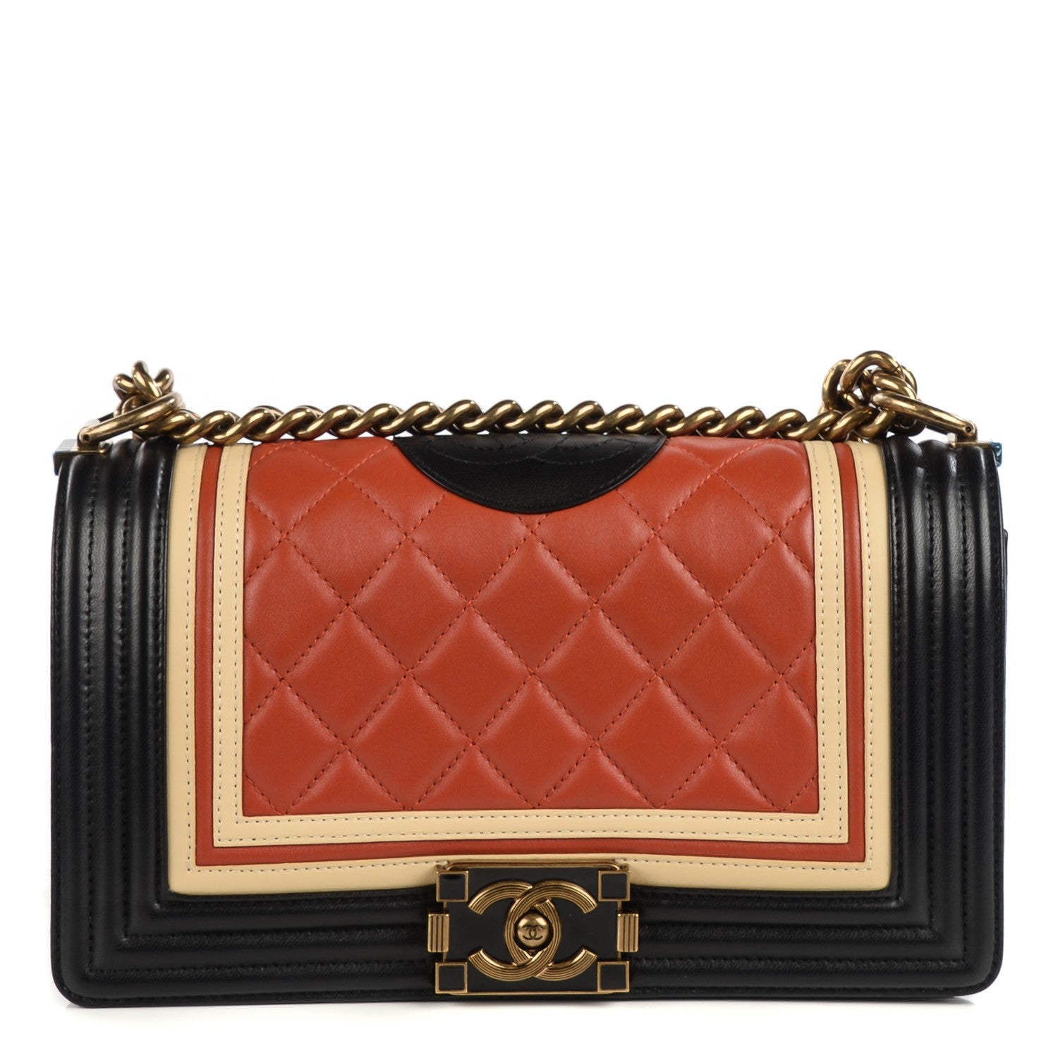 Chanel Lambskin Quilted Medium Crest Embellished Boy Flap Multicolor 1 of 8