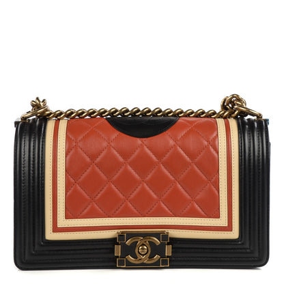 Chanel Lambskin Quilted Medium Crest Embellished Boy Flap Multicolor 1 of 8